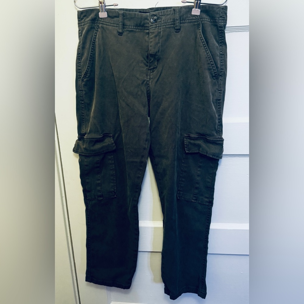Liverpool Olive Green Cargo Straight Leg Pants